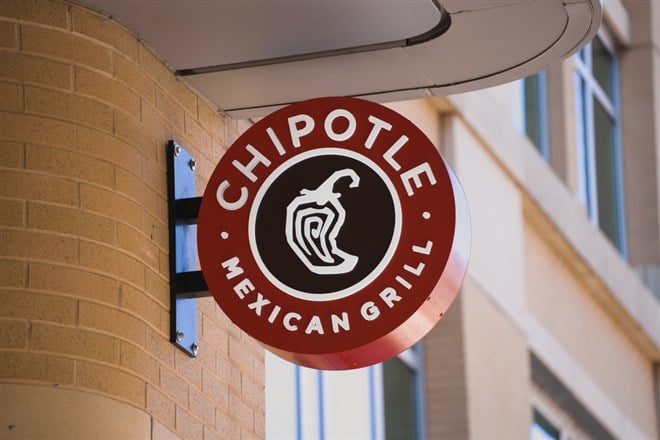 Chipotle Mexican Grill circular round sign               