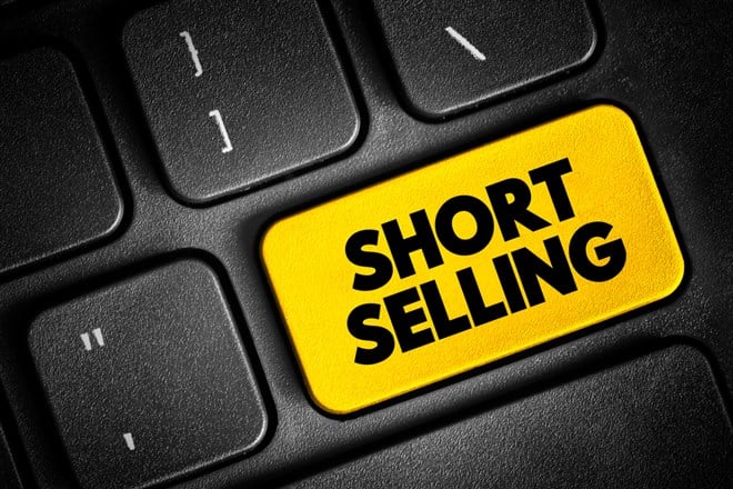 Short Selling - sale of a stock you do not own, text button on keyboard