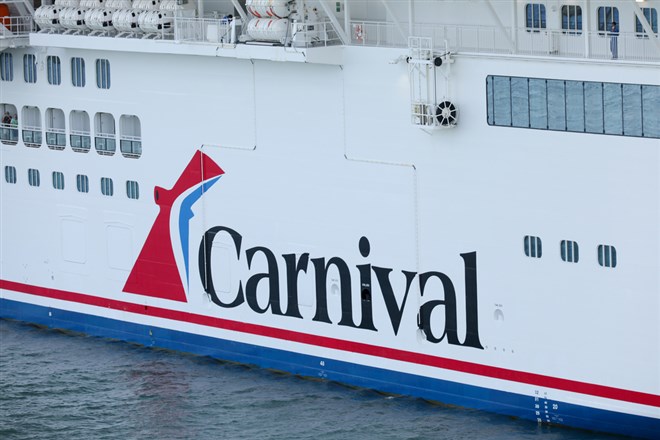 carnival cruise line logo on ship