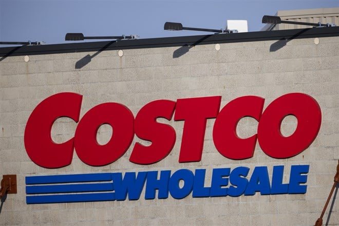 close up to the Costco Wholesale sign store 