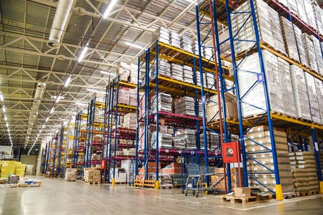 large warehouse and goods
