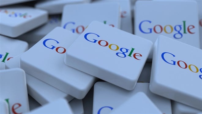 Google alphabet logo cube company background 3d illustration stock market editorial