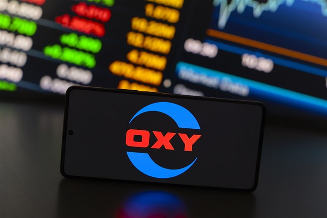 OXY stock ticker graphic 