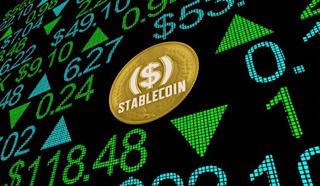 Stablecoin symbols against stock exchange.