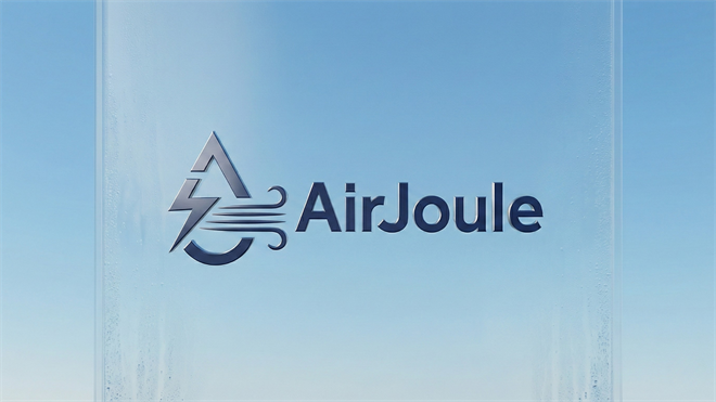AirJoule Technologies logo on blue cooling cylinder background, reflecting data center cooling theme
