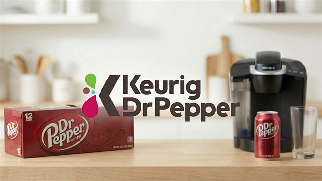 Keurig Dr Pepper beverage portfolio and single-serve coffee system branding.