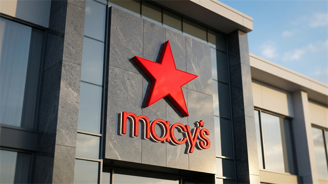 Macy’s storefront with red star logo, reflecting retail slowdown and cautious consumer spending outlook.