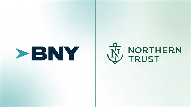 BNY Mellon and Northern Trust logos side by side, representing custodian banks and financial services sector stability.