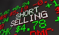 stock market graphic with words short selling