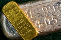 close-up photo of gold and silver bars