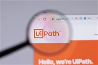 UiPath logo close-up on website page,
