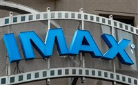 photo of imax logo outside of movie theater