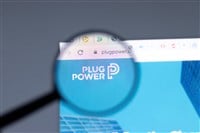 Plug Power website in browser with company logo, Illustrative Editorial