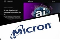 Micron logo is displayed on smartphone