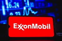 Exxon Mobil logo displayed on a smartphone screen