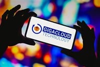 GigaCloud Technology logo displayed on a smartphone screen