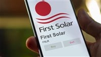 First Solar company logo displayed on smartphone screen