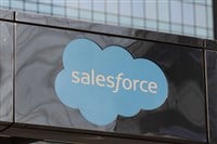 Salesforce logo inside a building