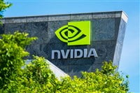 Nvidia logo and sign on headquarters