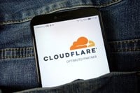 Cloudflare Inc logo displayed on mobile phone