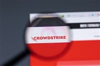 New York, USA - 17 February 2021: CrowdStrike logo close up on website page, Illustrative Editorial