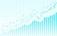 Financial stock market graph on stock market investment trading,