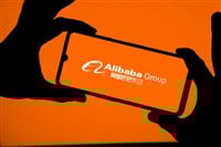 Dhaka,Bangladesh 11 Oct 2024:Alibaba group logo displayed on a smartphone. — Stock Editorial Photography