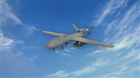 Drone on blue sky background