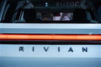 Rivian EV badge on car 
