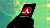 January 15th 2024. The logo of Broadcom Inc. on the screen of an exchange. Broadcom Inc price stocks, $AVGO on a device.