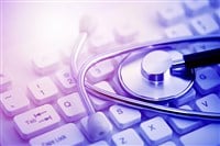 Stethoscope on keyboard 