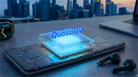 Qualcomm branding sits on a smartphone processor alongside connected devices.