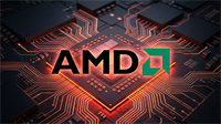 AMD logo centered on a glowing semiconductor chip with illuminated circuitry, symbolizing AI GPUs and surging demand in the semiconductor industry.