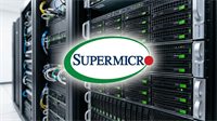 Super Micro server racks with branding highlight amid AI infrastructure surge and recent stock sell-off tension.