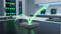 Glowing chip and rising arrow signal Micron Technology’s expected Q2 rebound as institutional buying builds.