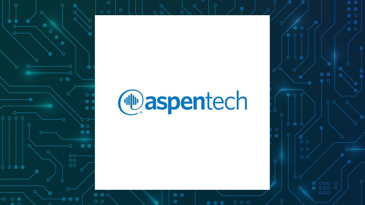 Aspen Technology logo with Computer and Technology background