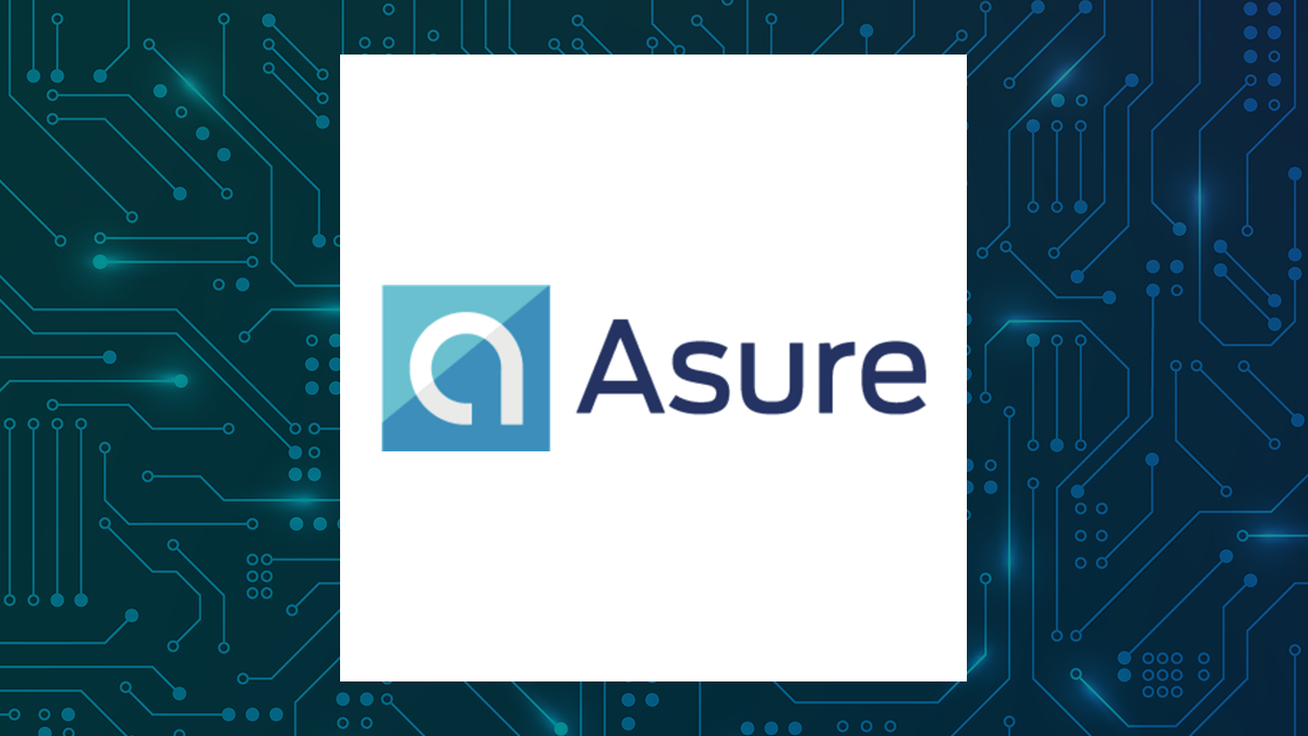 Asure Software logo with Computer and Technology background