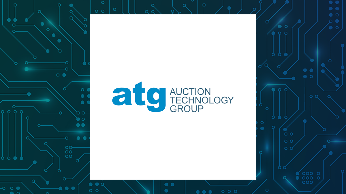 Auction Technology Group logo with Computer and Technology background