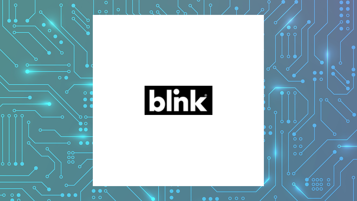 Blink Charging logo with Computer and Technology background