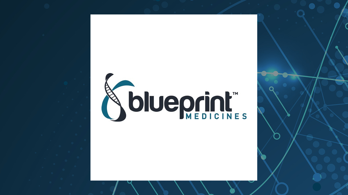Blueprint Medicines logo with Medical background