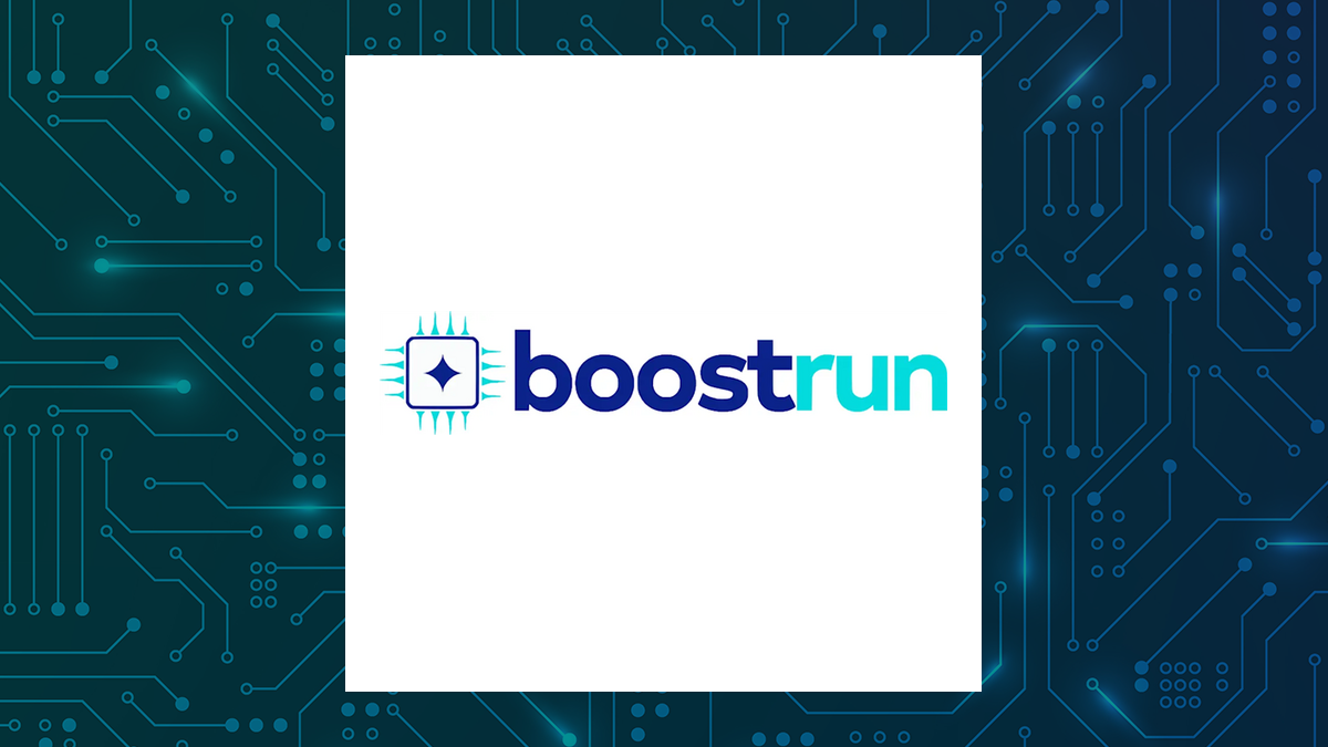 Boost Run logo with Technology background