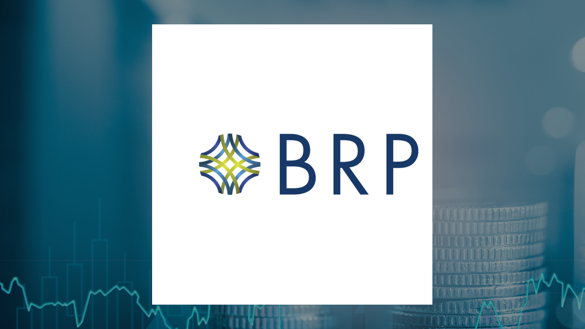 BRP Group logo with Finance background
