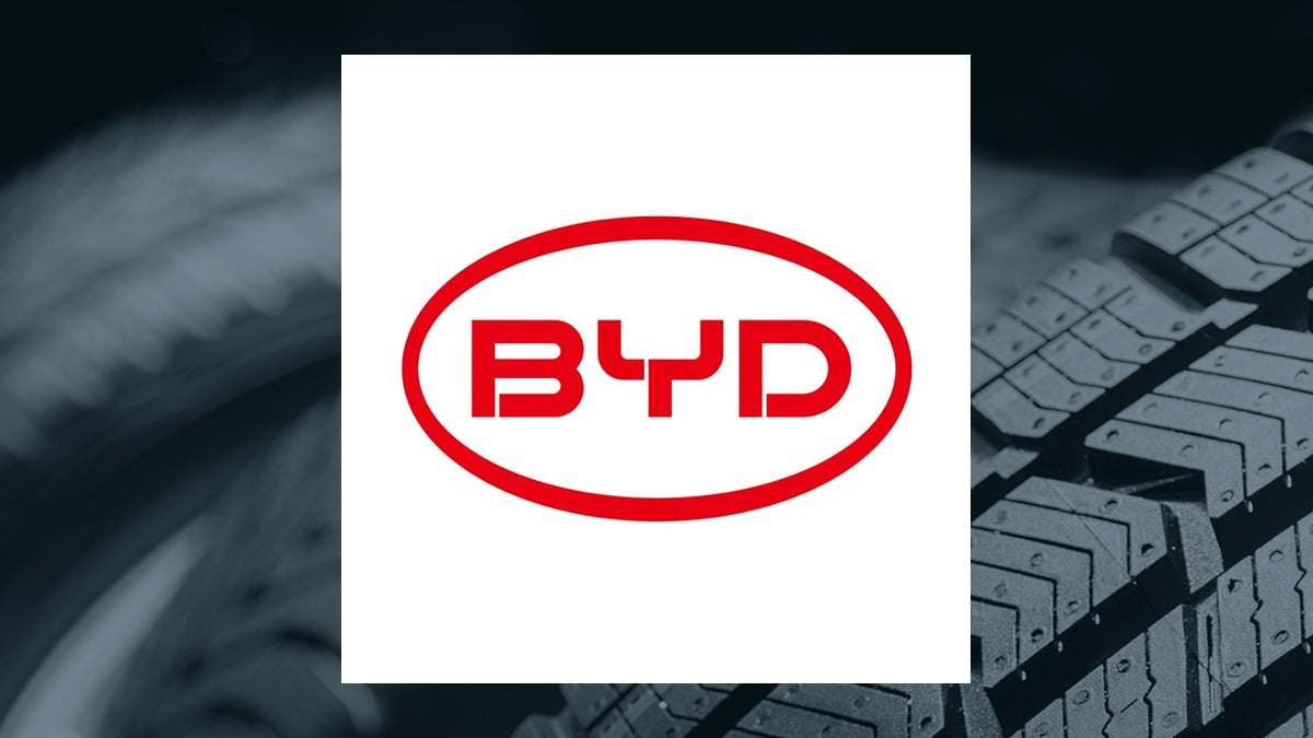 BYD logo with Auto/Tires/Trucks background