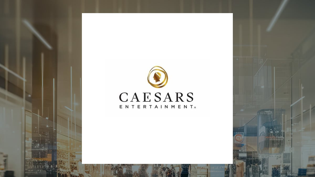 Caesars Entertainment logo with Consumer Discretionary background