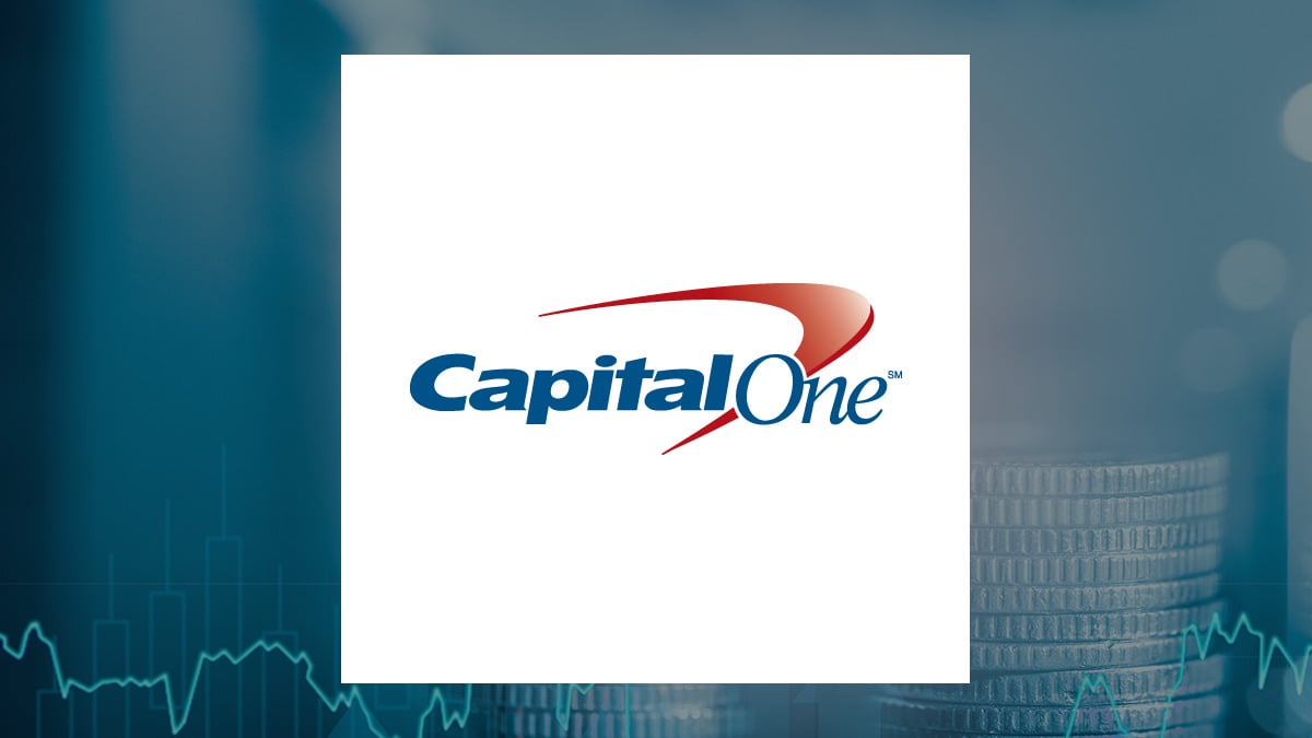 Capital One Financial logo with Finance background