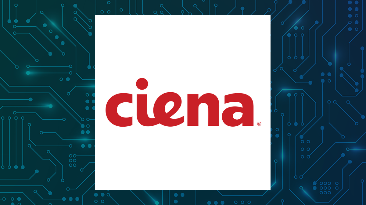 Ciena logo with Computer and Technology background