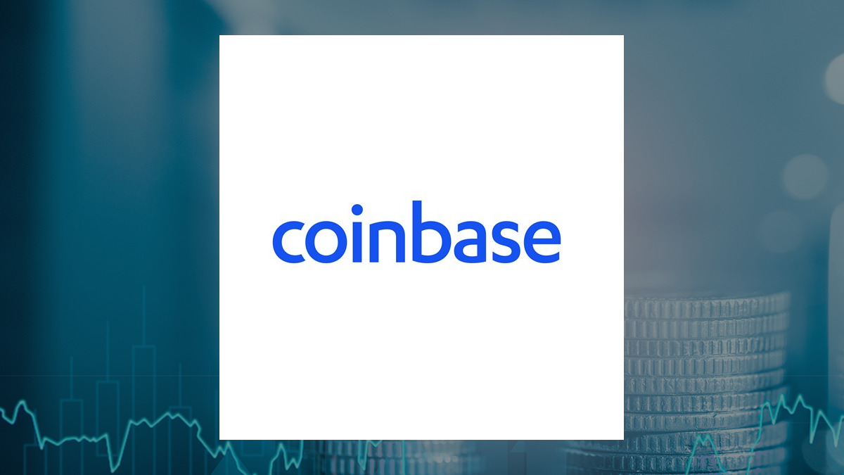 Coinbase Global logo with Finance background