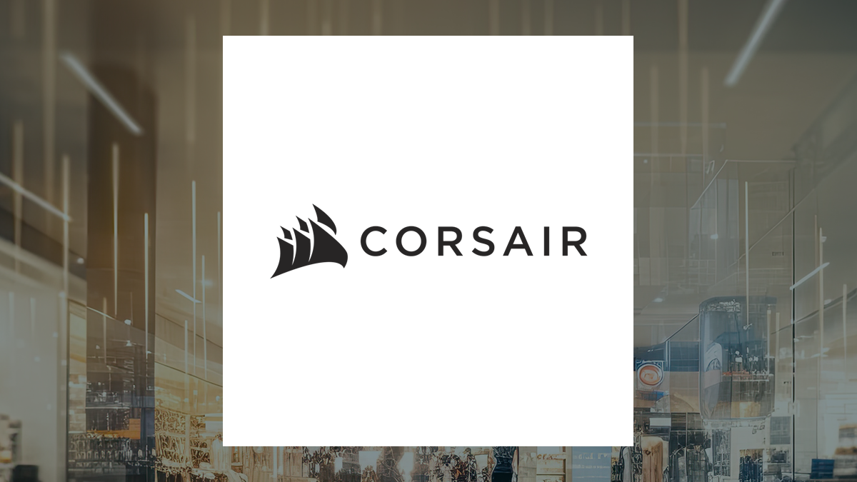 Corsair Gaming logo with Consumer Discretionary background