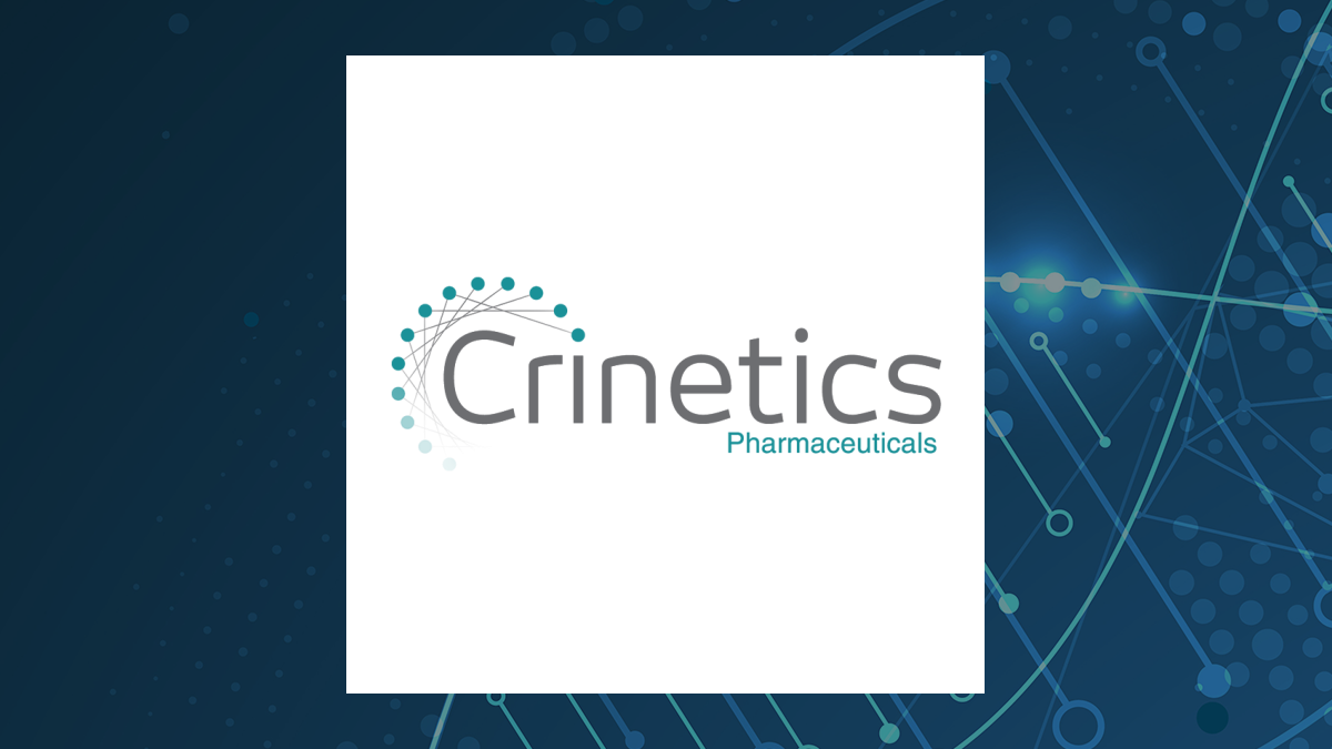 Crinetics Pharmaceuticals logo with Medical background