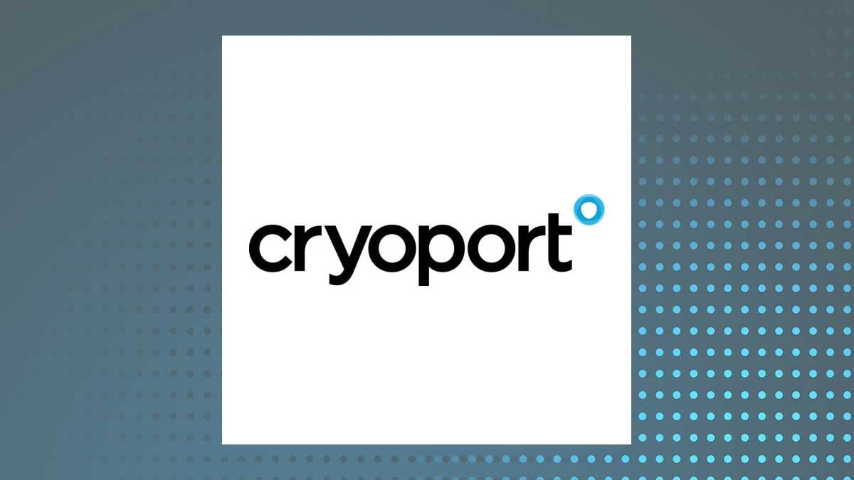 Cryoport logo with Transportation background